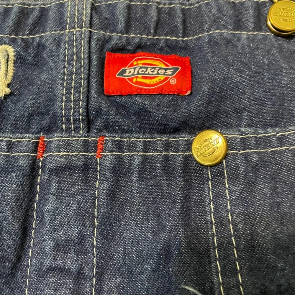 Dickies Overalls Mens 38x32 Blue Denim Bib Carpenter Workwear W816H88